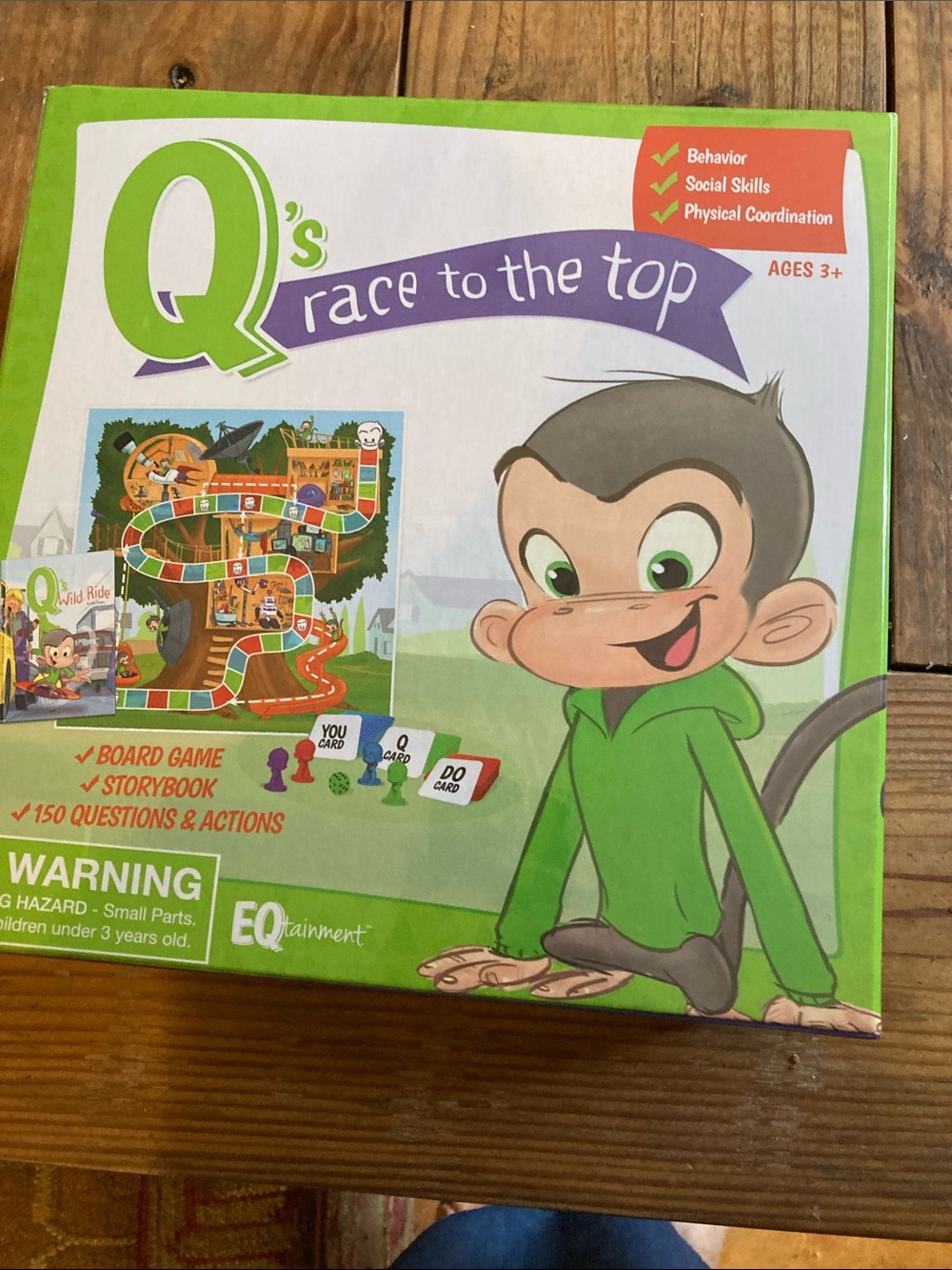 Q's Race to the Top Kids Board Game - Green new